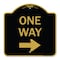 Signmission Designer Series One Way Right Arrow, Black & Gold Aluminum Sign, 18" x 18", BG-1818-23521 A-DES-BG-1818-23521 - alternate 1